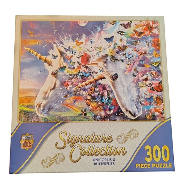 MasterPieces 300 Large Piece Unicorns and Butterflies Jigsaw Puzzle - Picture 1 of 7